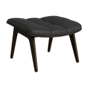Smoked oak footrest with charcoal leather upholstery Mammoth - NORR11 - The Cool Republic