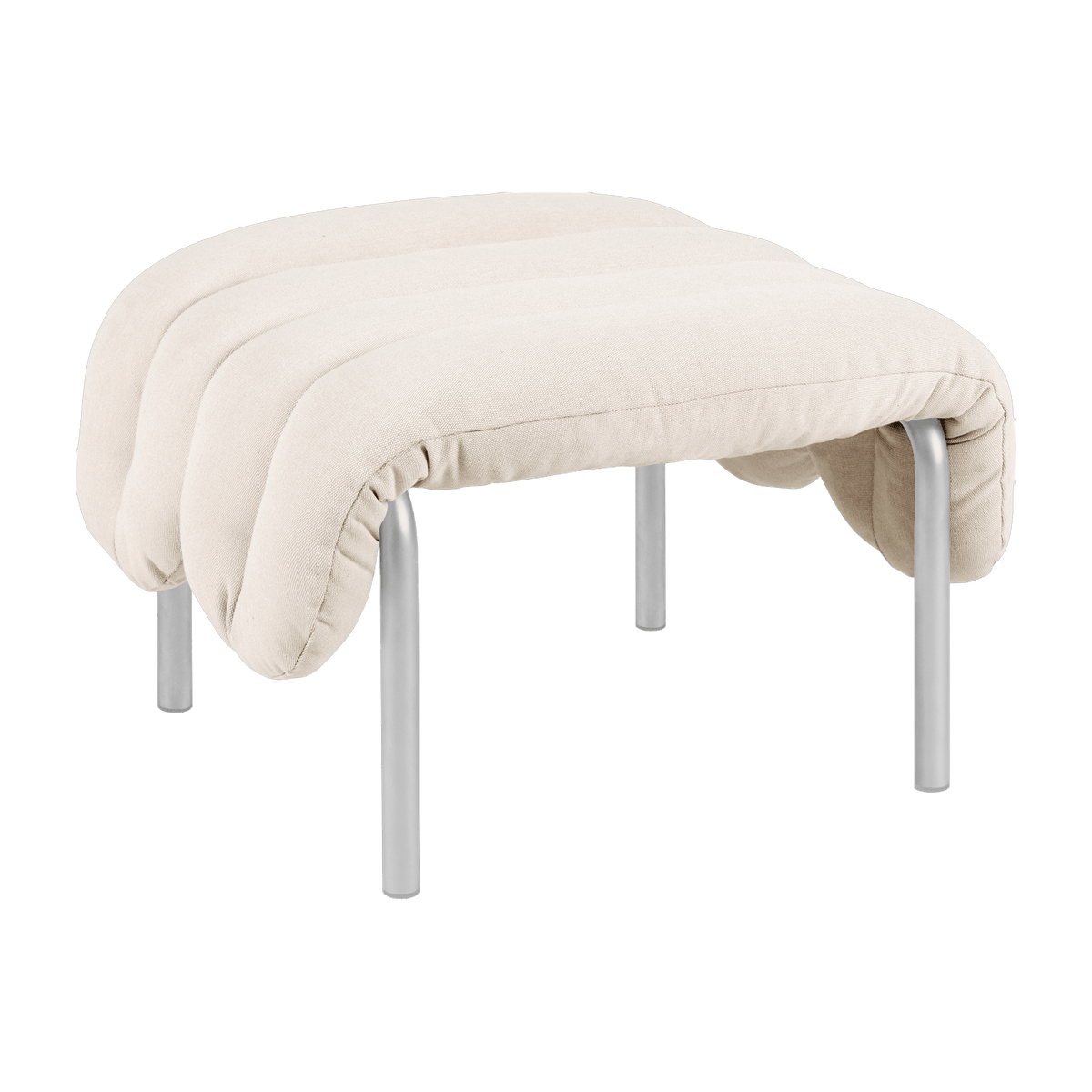 Repose-pieds en coton naturel et acier Puffy - Hem - The Cool Republic