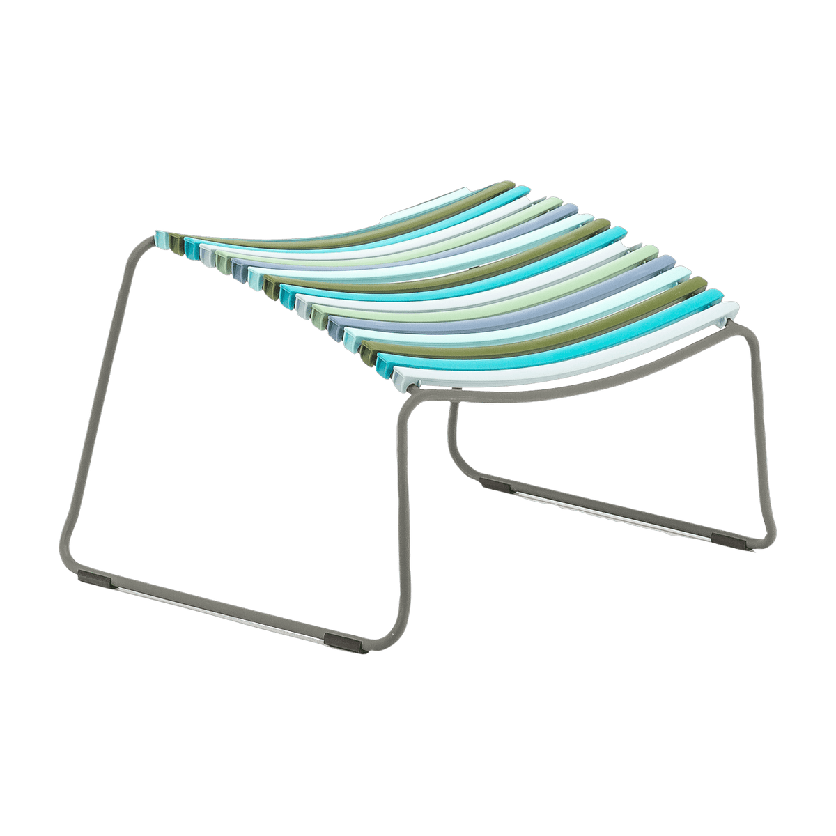 Repose-pieds en métal et plastique multicolore bleu et vert CLICK - Houe - The Cool Republic