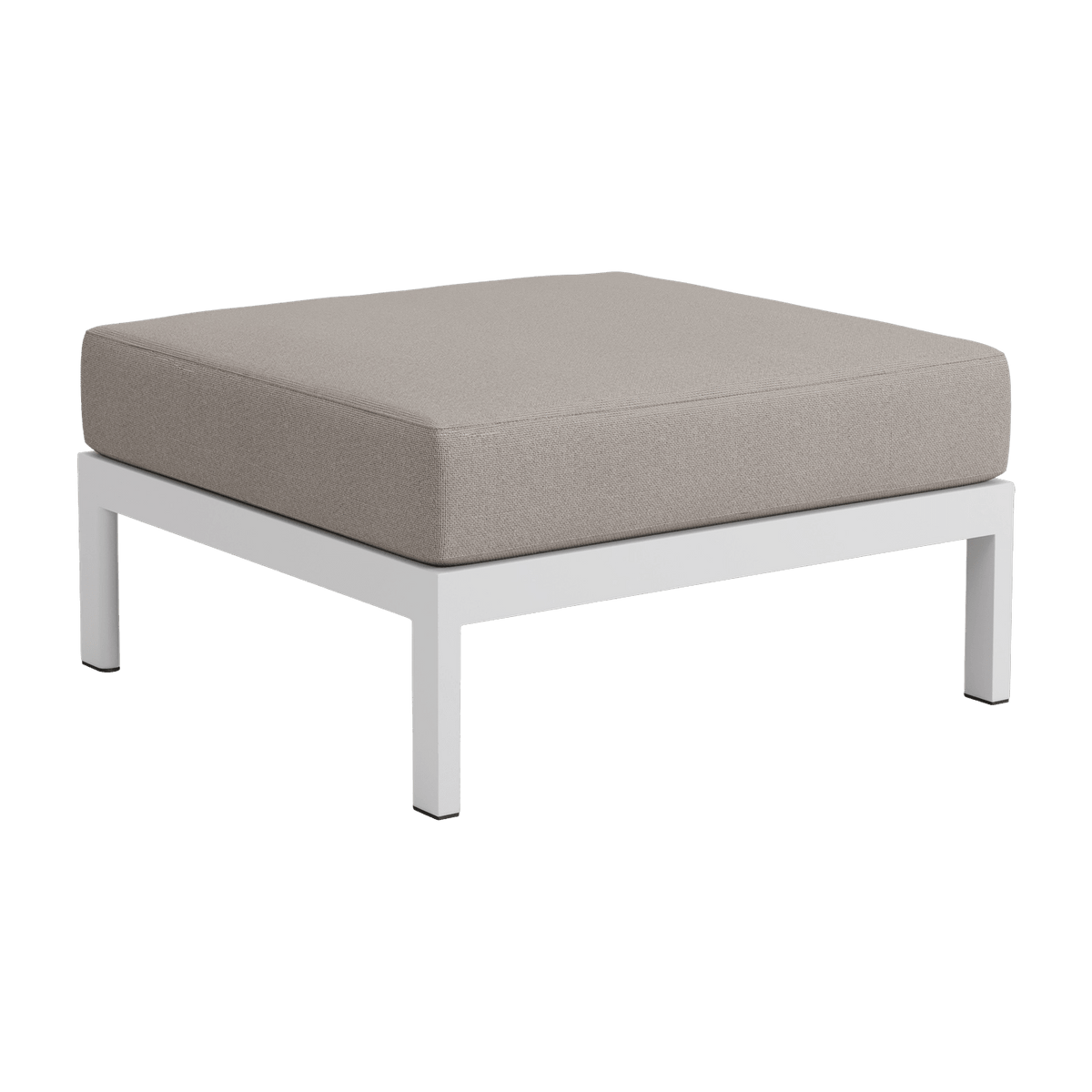 Footrest in southern grey metal and beige fabric Easy - Tiptoe - The Cool Republic