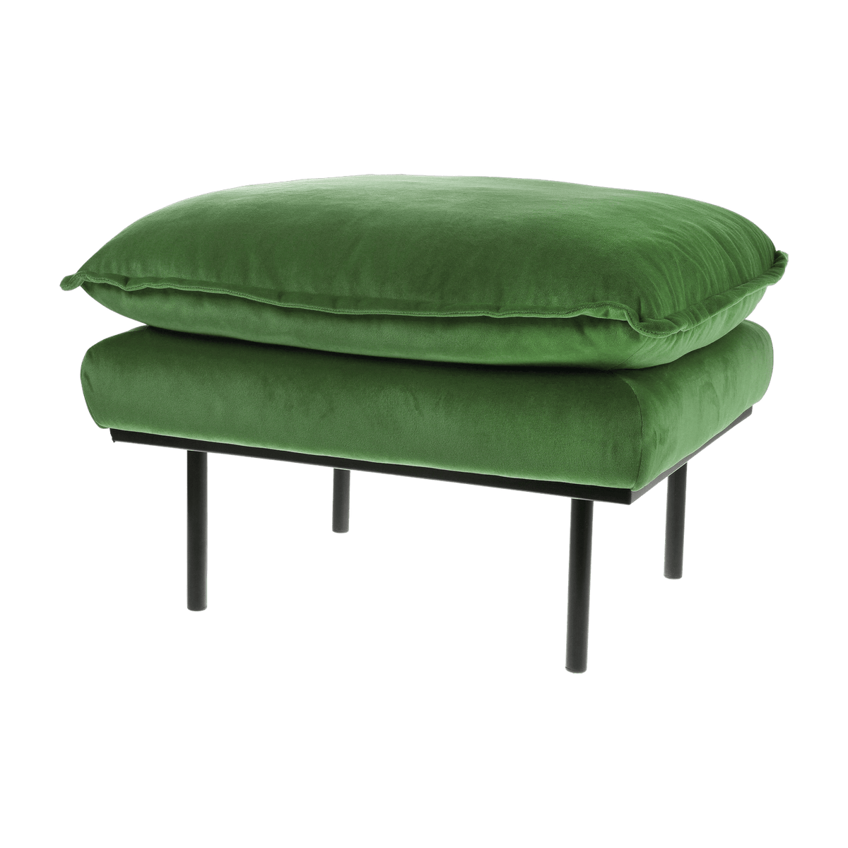 Repose-pieds en velours vert Retro - Hkliving - The Cool Republic