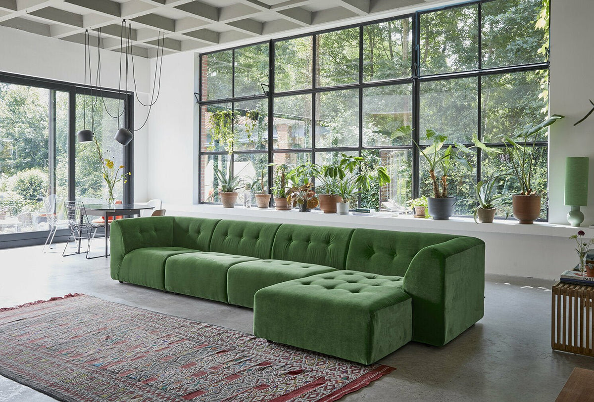 Repose-pieds en velours vert Vint - Hkliving - The Cool Republic