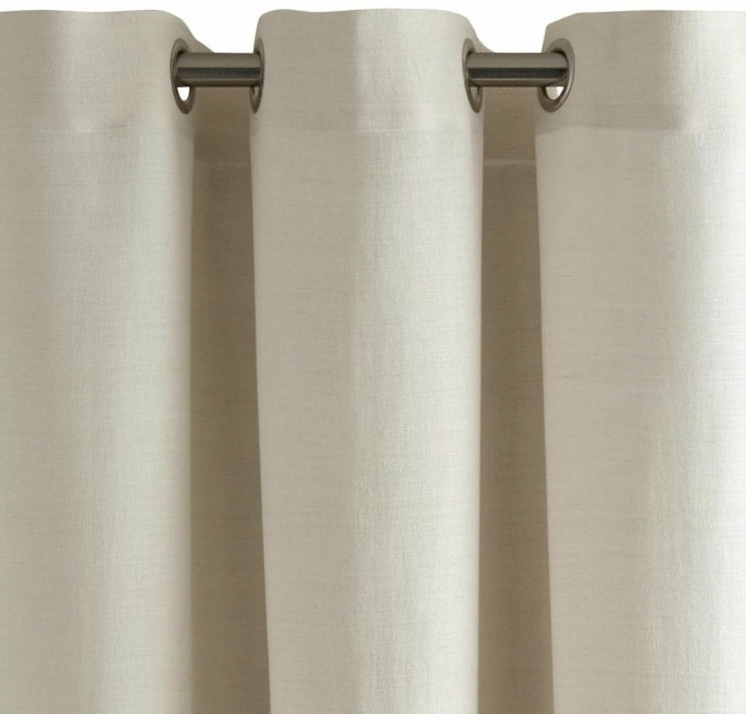 Rideau à oeillets en lin blanc et gris 145 x 285 cm Joao - Madura - The Cool Republic