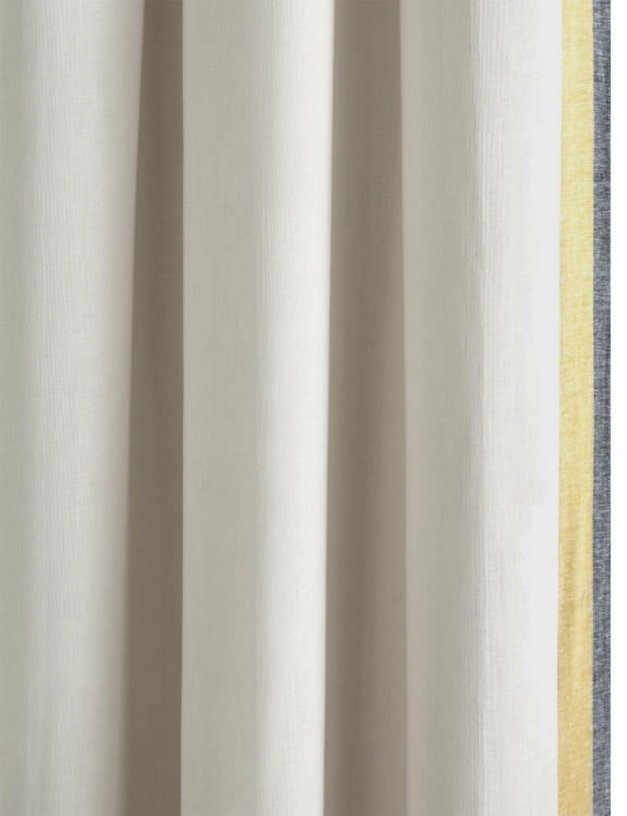 Rideau à oeillets en lin blanc et jaune 145 x 285 cm Elio - Madura - The Cool Republic