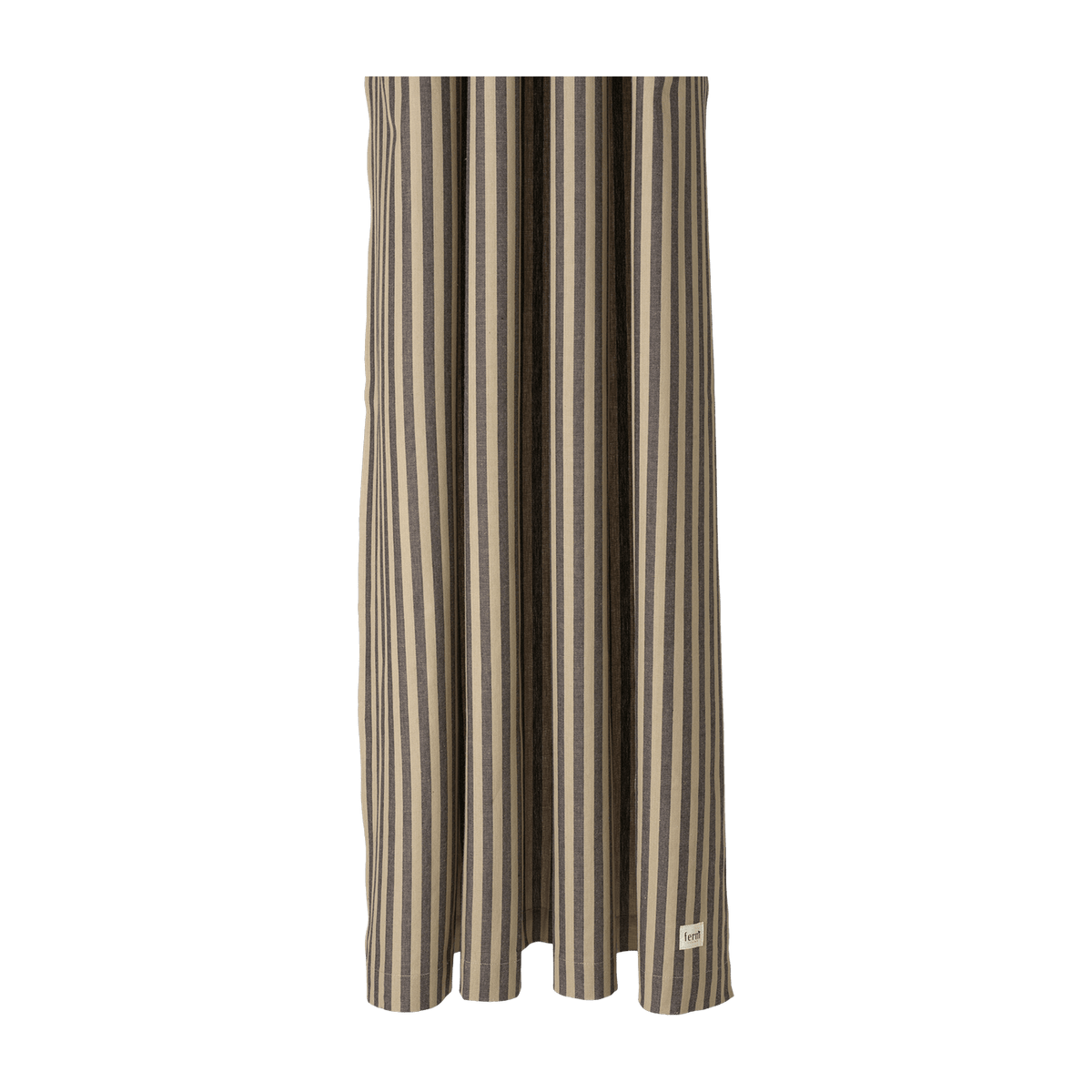 Rideau de douche en coton rayé noir sable 160 x 205 cm Chambray - Ferm Living - The Cool Republic