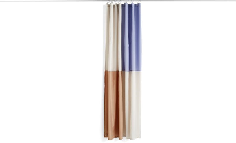 Rideau de douche en polyester recyclé à carreaux bleu - Hay - The Cool Republic