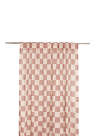 Rideau en voile de coton à carreaux rouge 140 x 280 x 1 cm Wendy - Nobodinoz - The Cool Republic