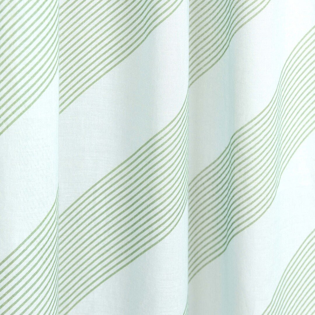 Rideau en voile de coton à rayures bleu et vert 140 x 280 x 1 cm Wendy - Nobodinoz - The Cool Republic