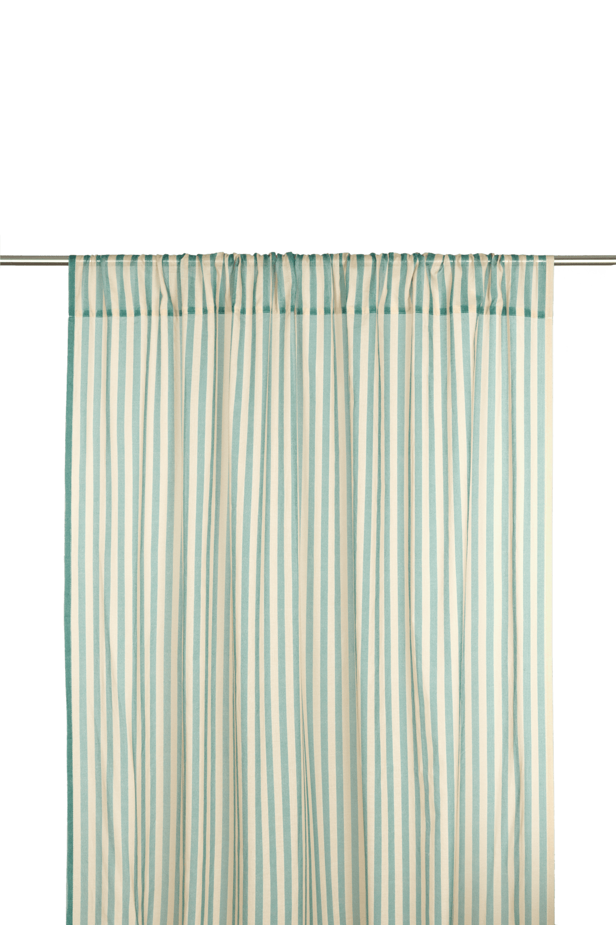 Rideau en voile de coton à rayures bleu turquoise 140 x 280 x 1 cm Wendy - Nobodinoz - The Cool Republic