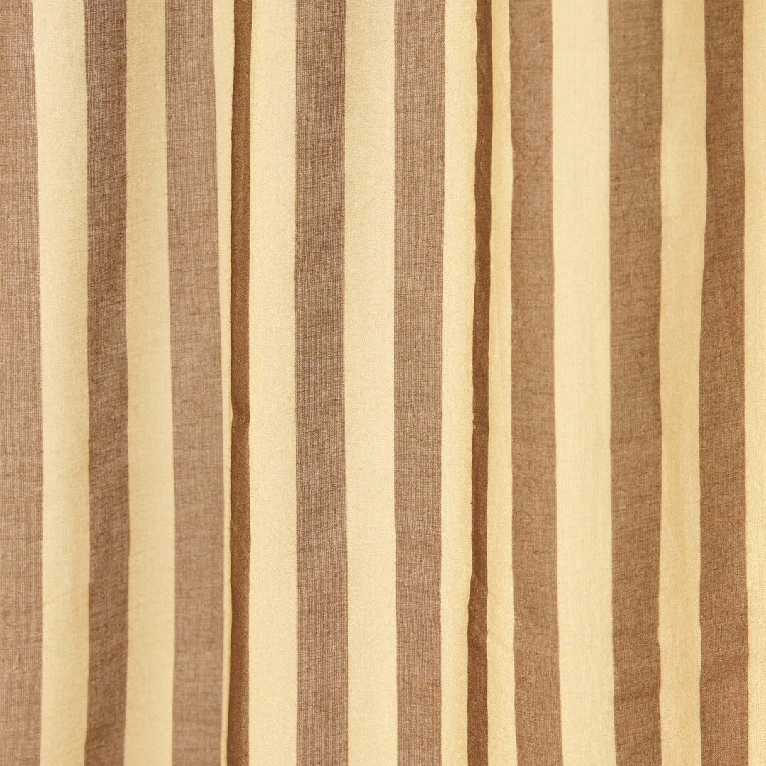 Rideau en voile de coton à rayures marron et jaune 140 x 280 x 1 cm Wendy - Nobodinoz - The Cool Republic