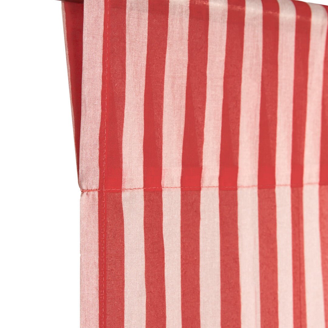 Rideau en voile de coton à rayures rouge 140 x 280 x 1 cm Wendy - Nobodinoz - The Cool Republic