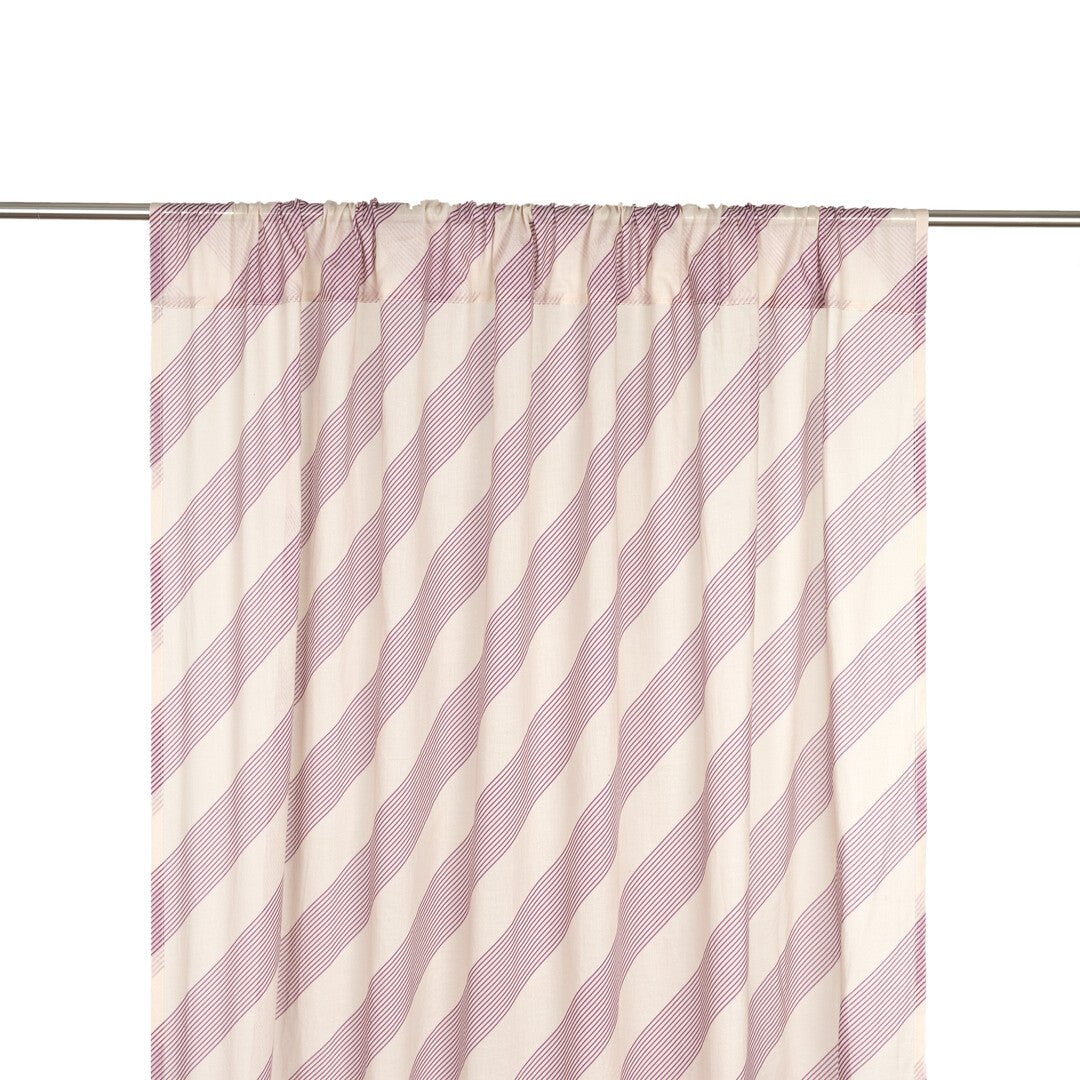 Rideau en voile de coton à rayures violet lilas 140 x 280 x 1 cm Wendy - Nobodinoz - The Cool Republic