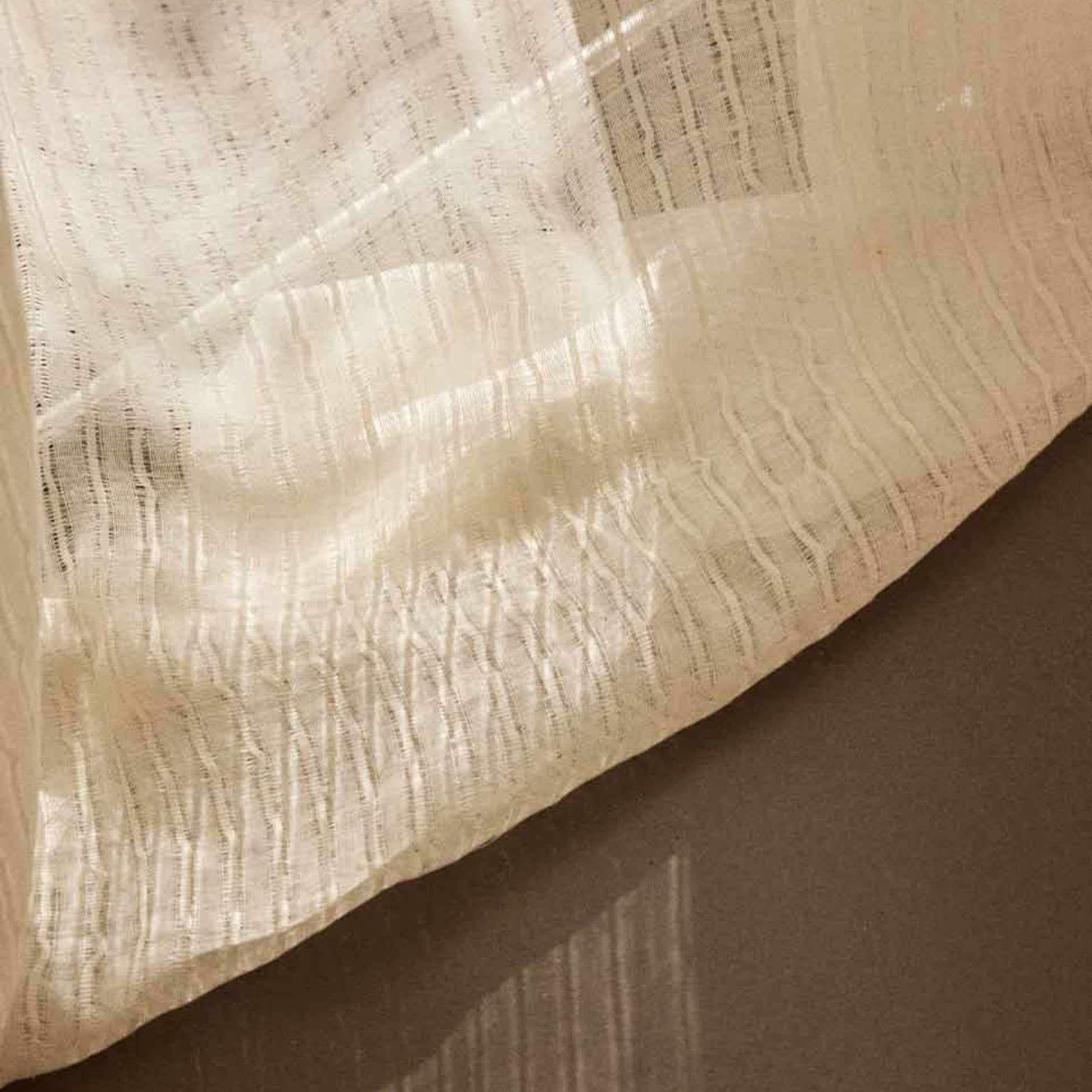 Rideau en voile de lin rayé milk 135 x 280 cm - Gabrielle Paris