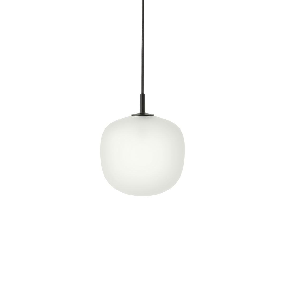 Sospensione in vetro bianco e metallo nero 18 cm Rime - Muuto