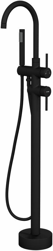 Robinet mitigeur bain - douche sur pied noir Corbeau - Kroos - The Cool Republic