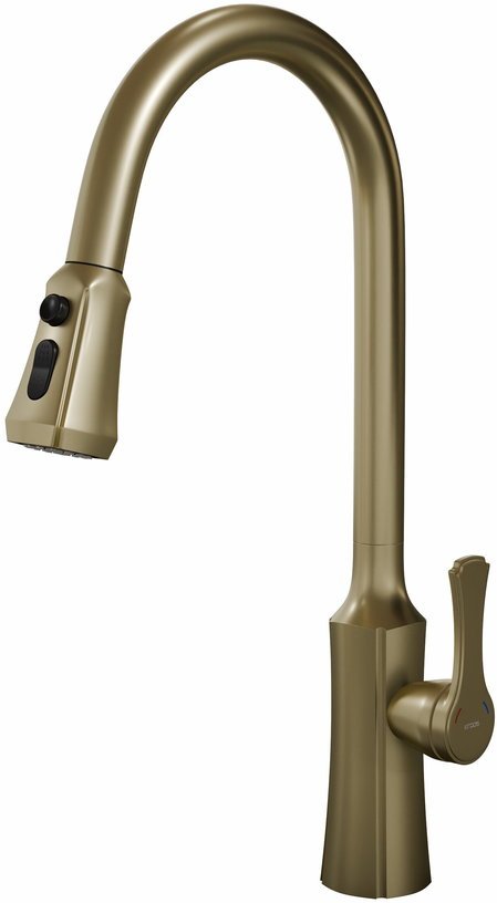 Robinet mitigeur évier doré brossé Beata - Kroos - The Cool Republic