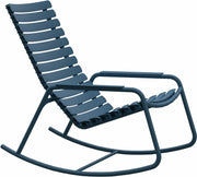 Rocking chair en plastique recyclé et aluminium bleu ciel Reclips - Houe - The Cool Republic