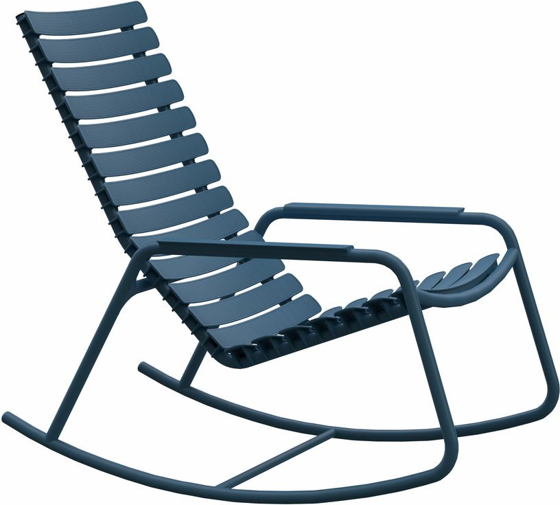 Rocking chair en plastique recyclé et aluminium bleu ciel Reclips - Houe - The Cool Republic