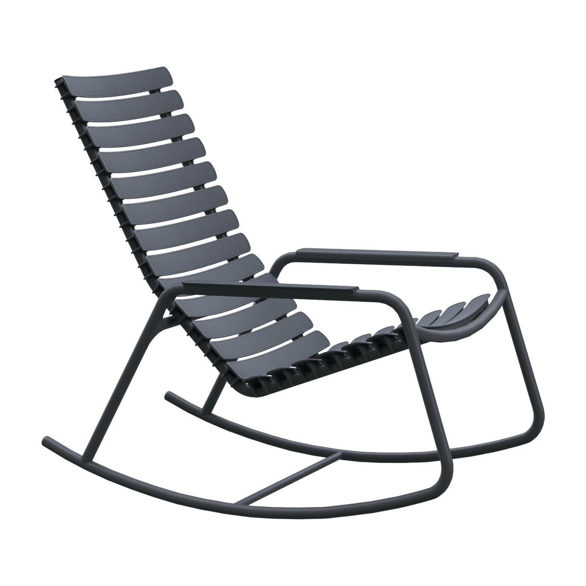 Rocking chair en plastique recyclé et aluminium gris Reclips - Houe - The Cool Republic