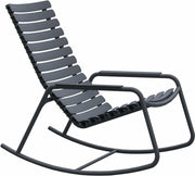 Rocking chair en plastique recyclé et aluminium gris Reclips - Houe - The Cool Republic
