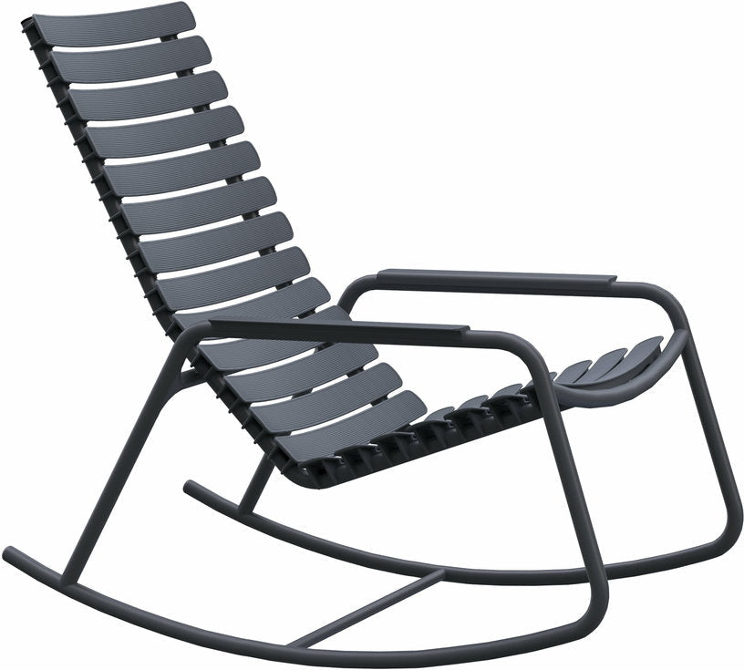 Rocking chair en plastique recyclé et aluminium gris Reclips - Houe - The Cool Republic
