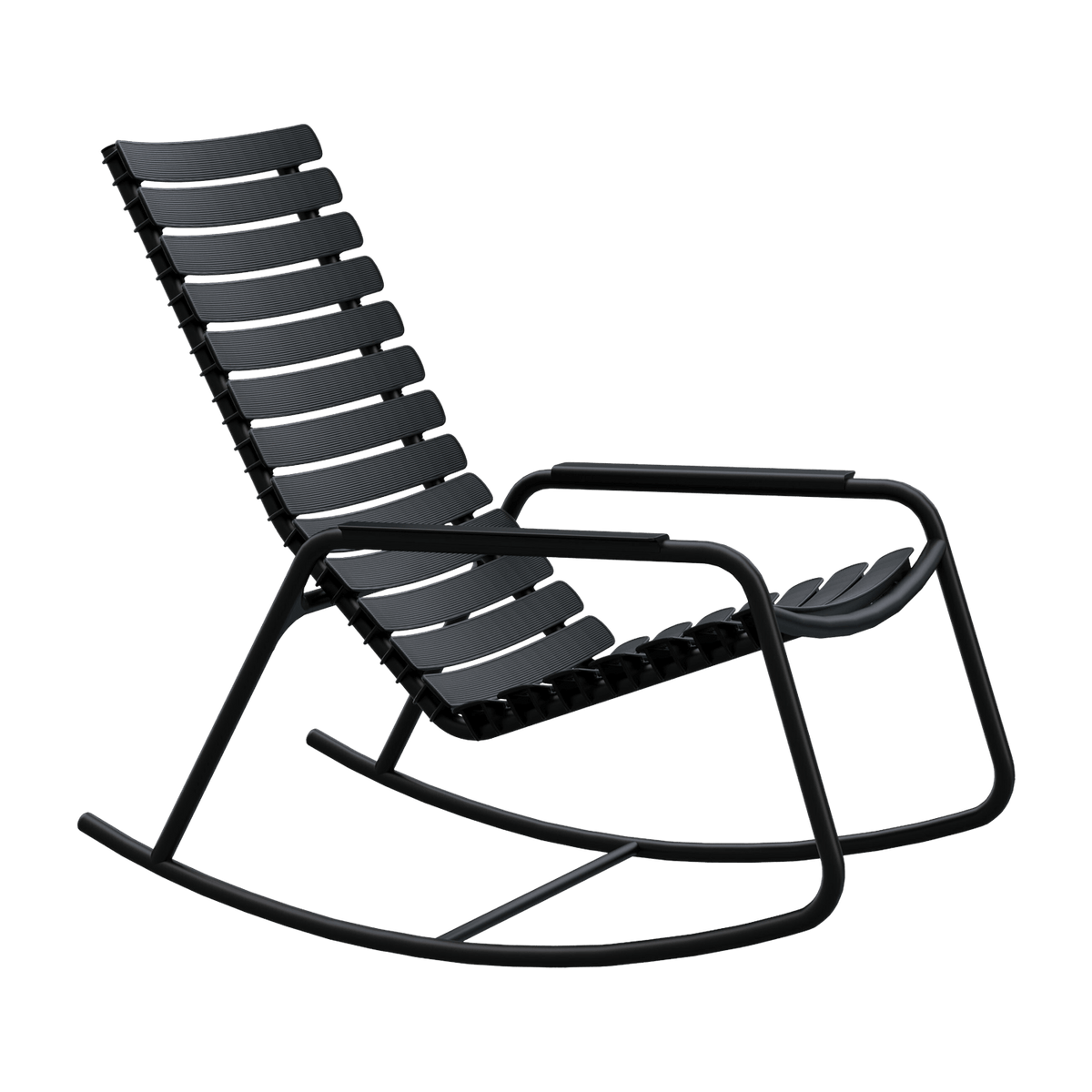 Recycled plastic and black aluminum rocking chair Reclips - Houe - The Cool Republic