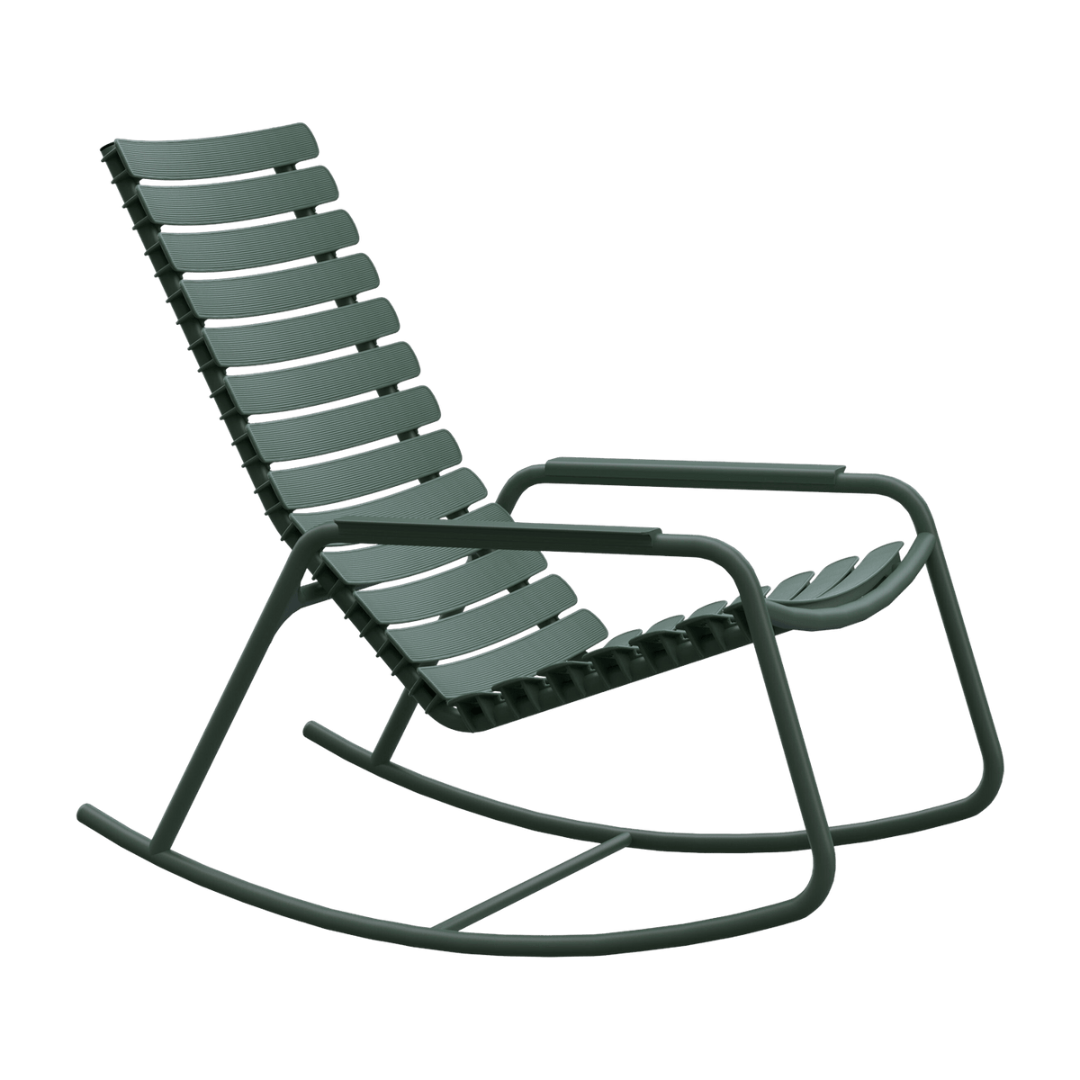 Olive green aluminum rocking chair Reclips - Houe - The Cool Republic
