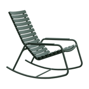 Rocking chair en plastique recyclé et aluminium vert olive Reclips - Houe - The Cool Republic