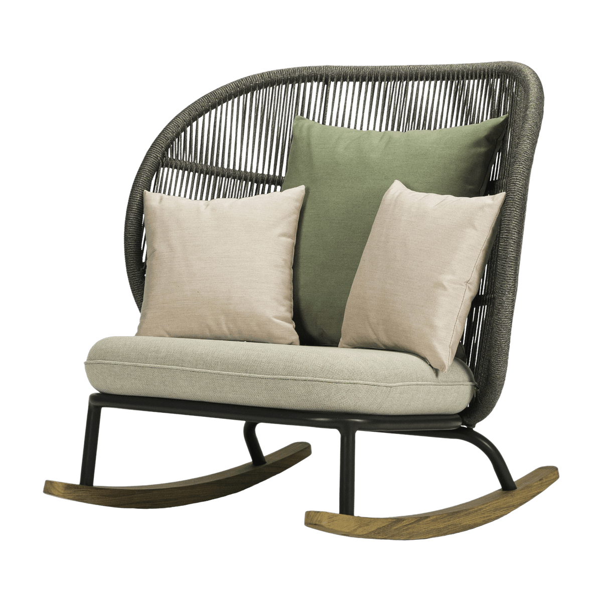 Rocking chair grey cushion set almond Kodo - Vincent Sheppard - The Cool Republic