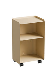Table d'appoint à roulettes deux étages en acier beige 40x30x67,5cm Juno - Metallbude