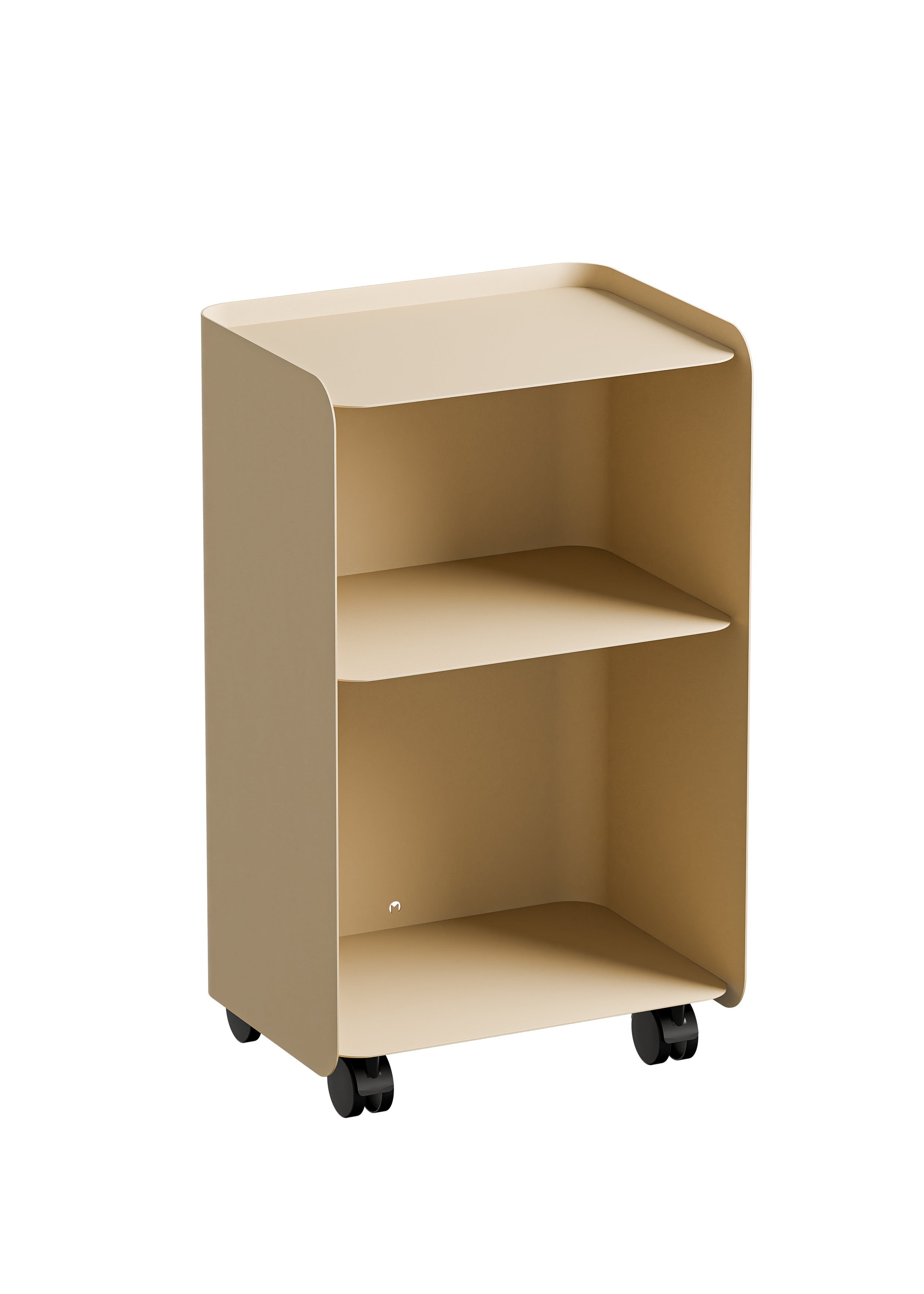 Mesa auxiliar de dos niveles con ruedas de acero beige 40x30x67,5cm Juno - Metallbude