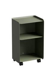 Table d'appoint à roulettes deux étages en acier vert 40x30x67,5cm Juno - Metallbude