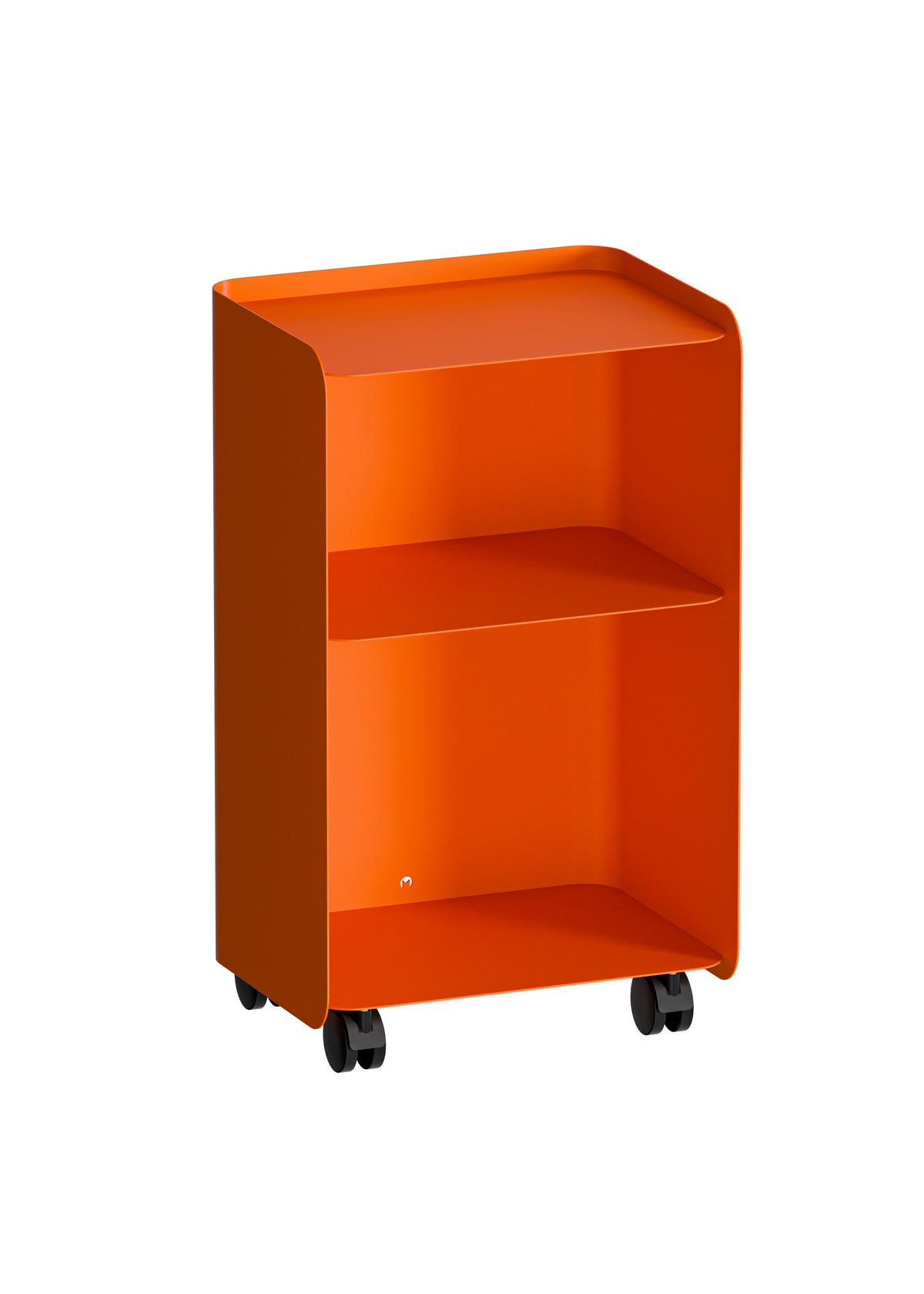 Table d'appoint à roulettes deux étages en acier orange sprizz 40x30x67,5cm Juno - Metallbude