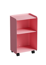 Zweistöckiger Beistelltisch mit Rollen aus rosafarbenem Stahl 40x30x67,5cm Juno - Metallbude