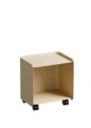 Table d'appoint à roulettes en acier beige 40x30x43,5cm Juno - Metallbude