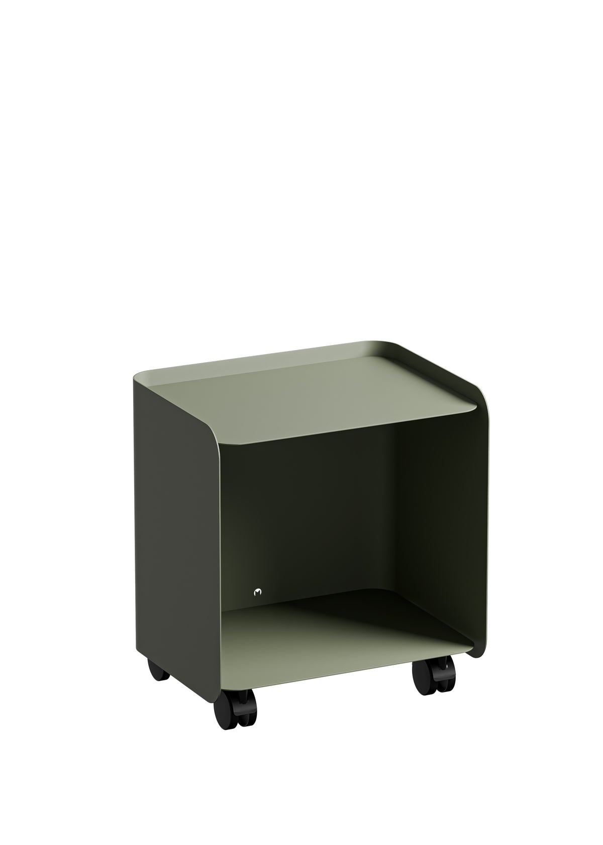 Mesa auxiliar con ruedas de acero verde 40x30x43,5cm Juno - Metallbude