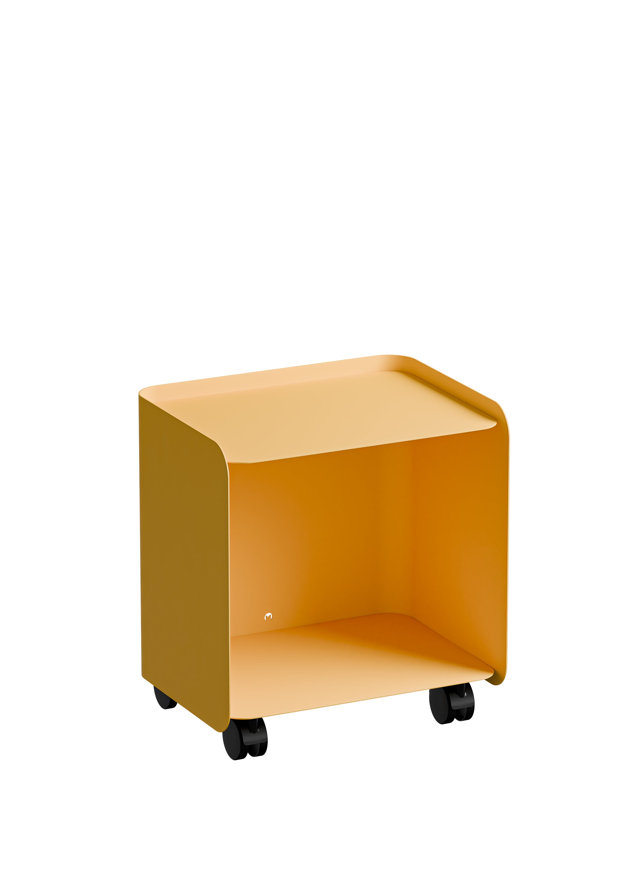 Mesa auxiliar con ruedas de acero amarillo 40x30x43,5cm Juno - Metallbude