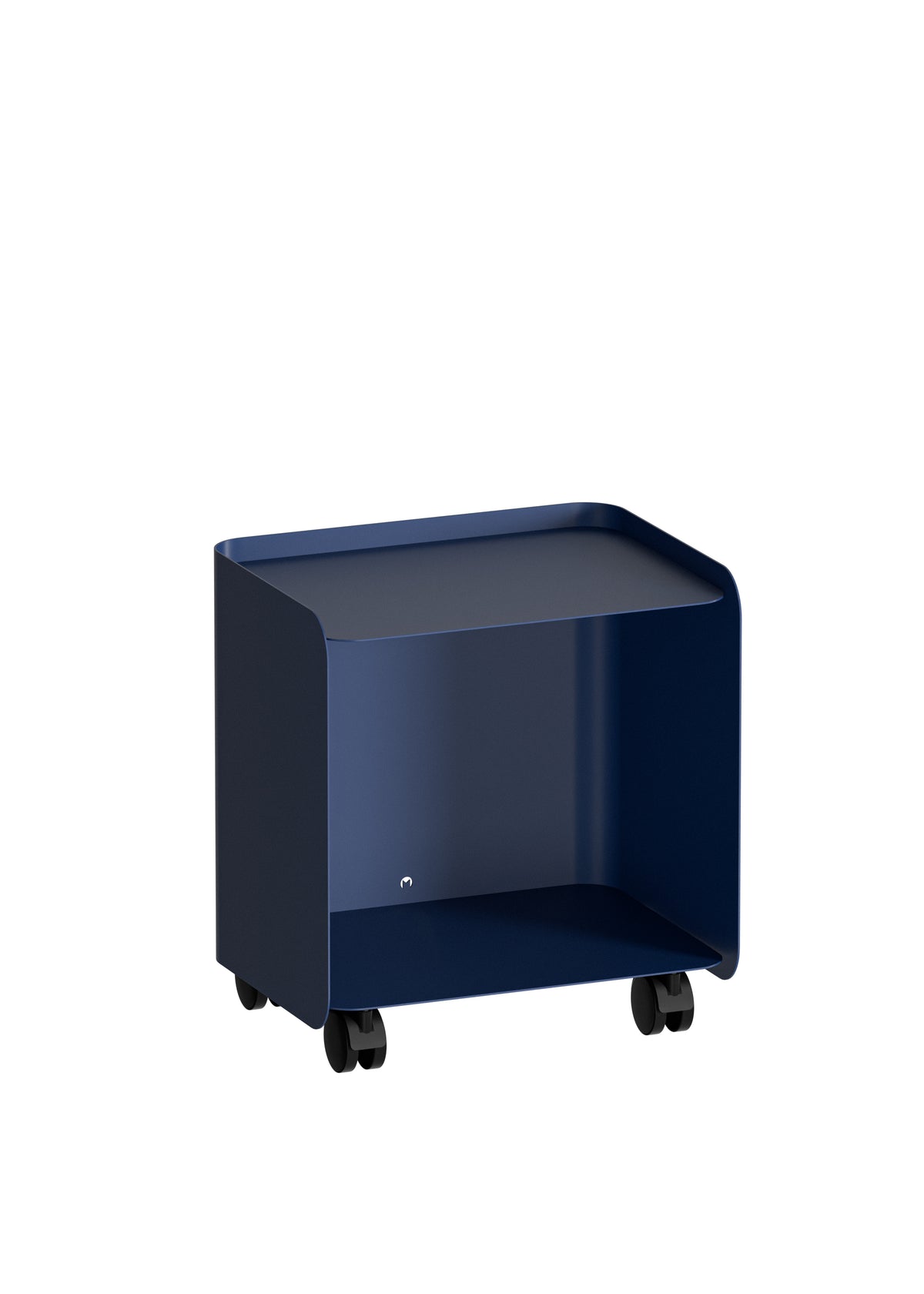 Table d'appoint à roulettes en acier bleu martini 40x30x43,5cm Juno - Metallbude
