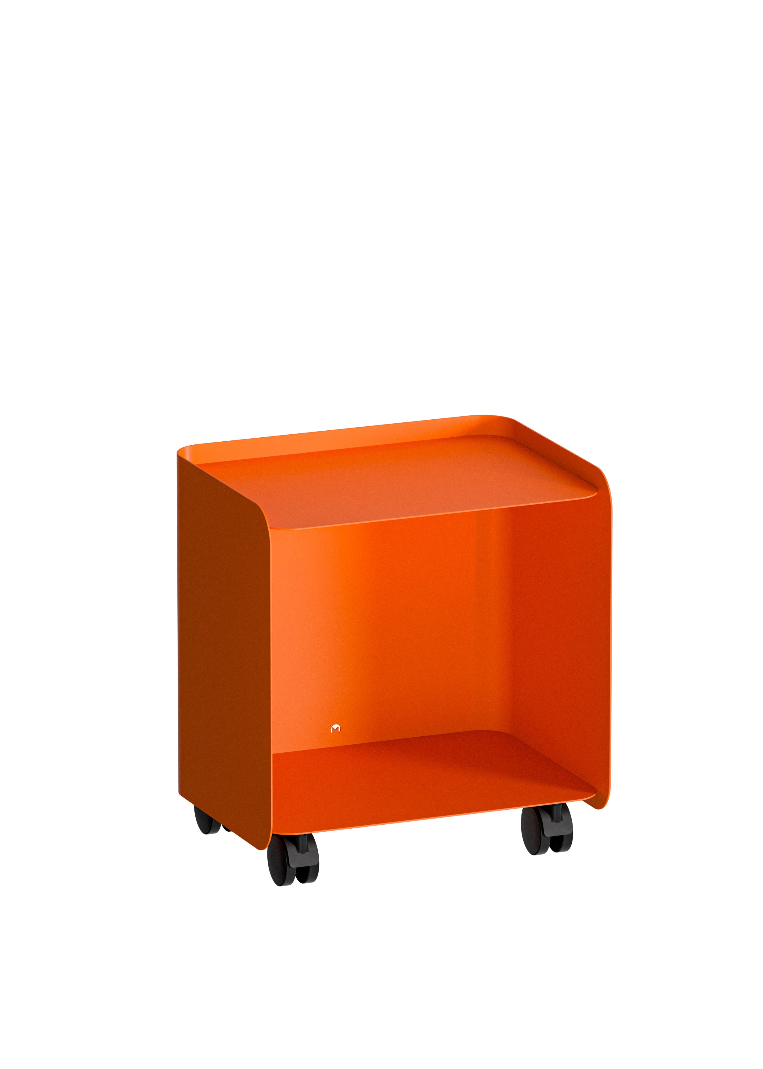 Table d'appoint à roulettes en acier orange sprizz 40x30x43,5cm Juno - Metallbude