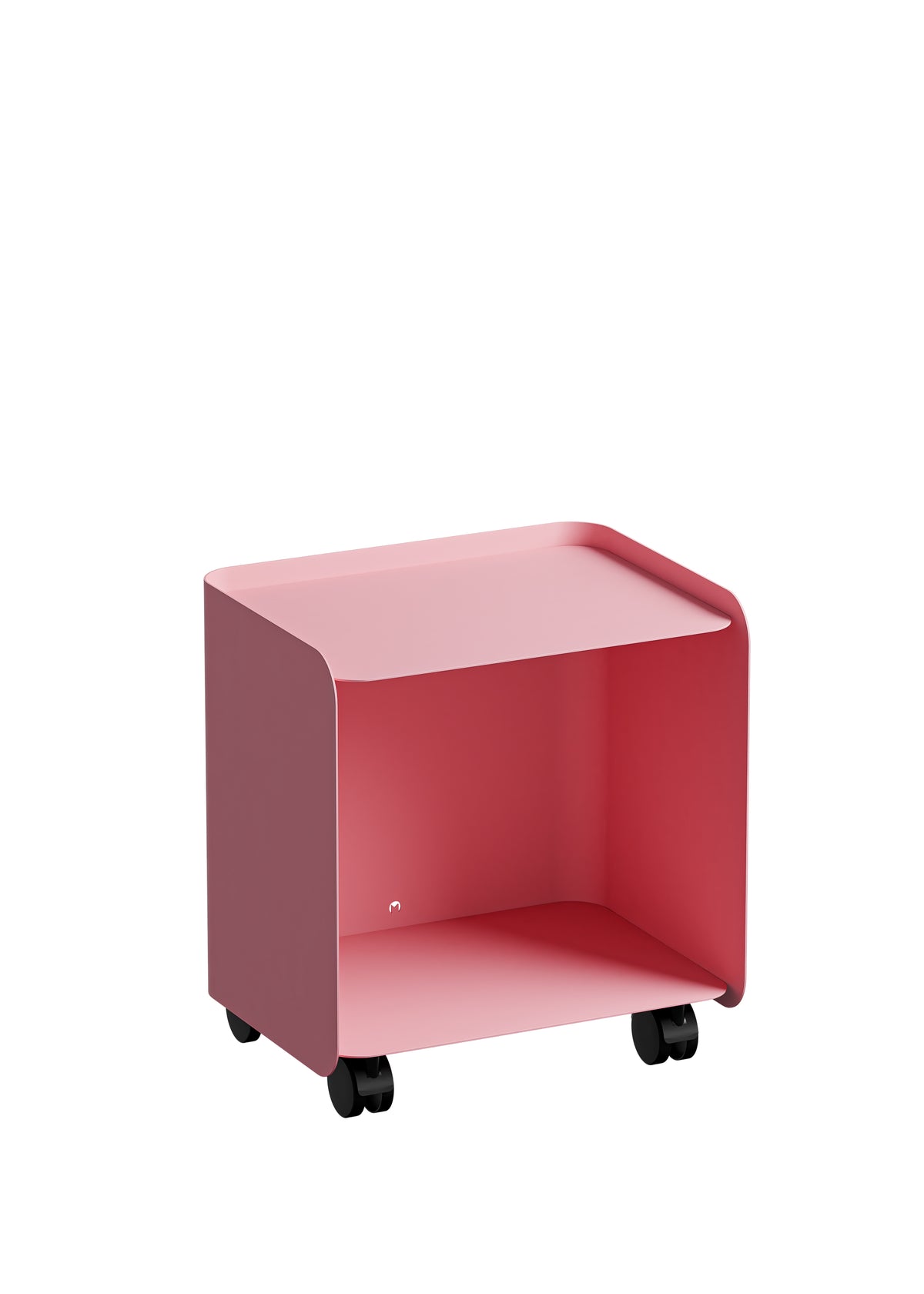 Mesa auxiliar con ruedas de acero rosa 40x30x43,5cm Juno - Metallbude