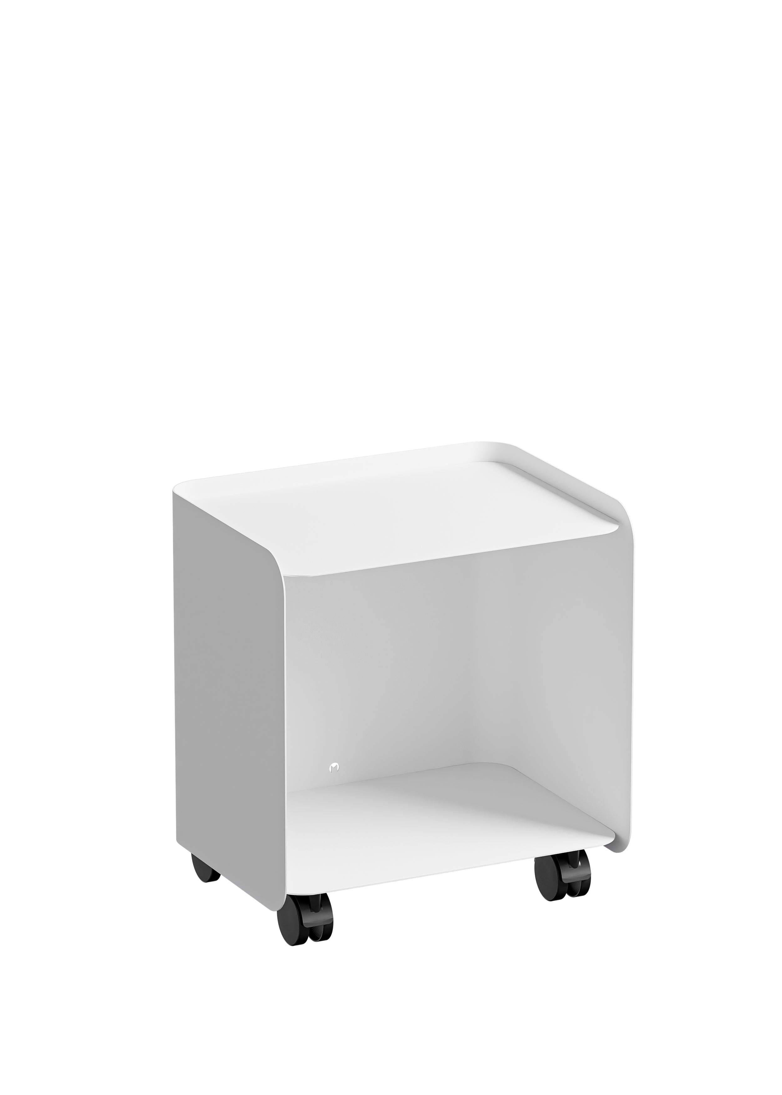 Mesa auxiliar con ruedas de acero blanco 40x30x43,5cm Juno - Metallbude