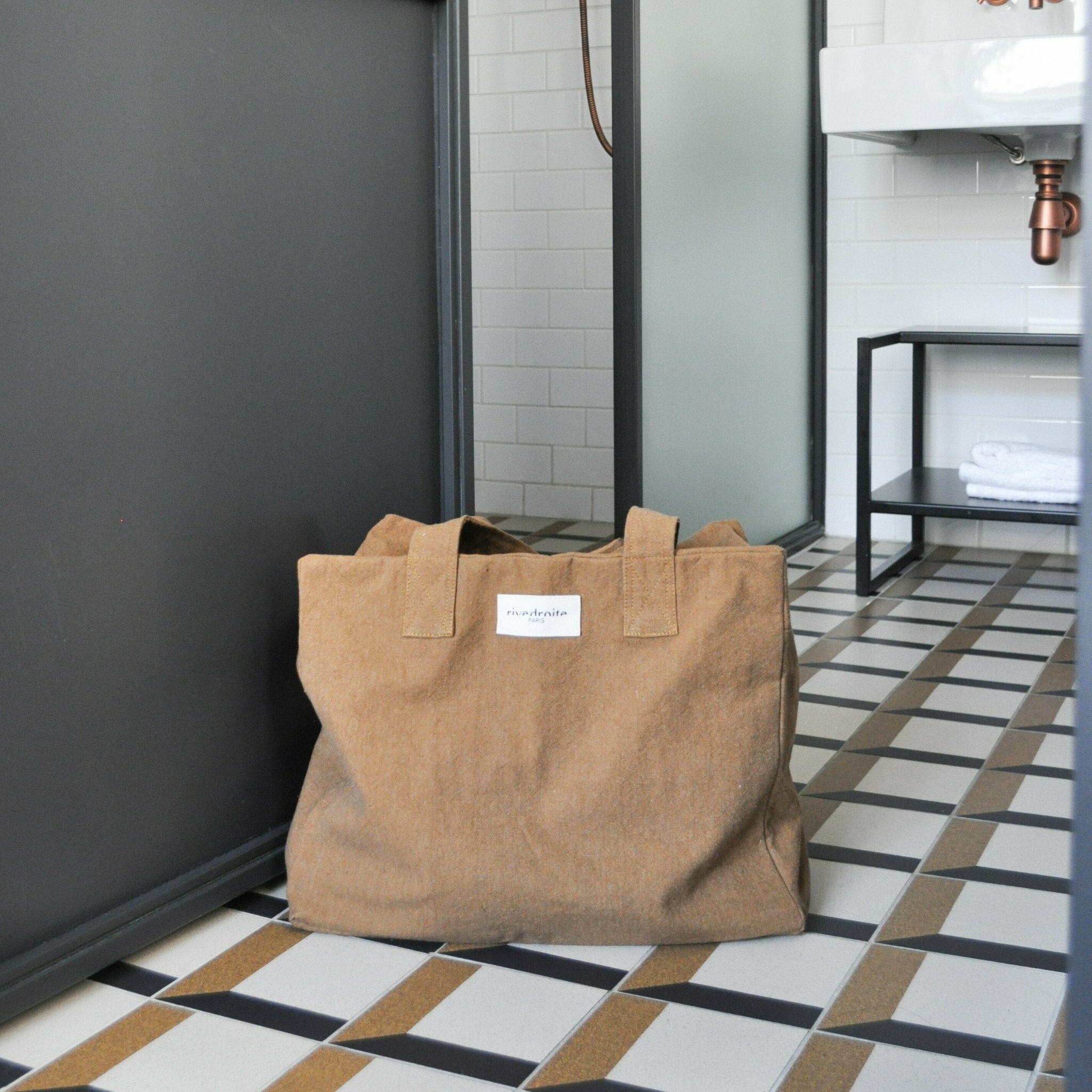 Sac 24H camel en coton recyclé Célestins - Rive Droite Paris - The Cool Republic