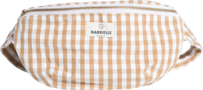Sac banane en coton vichy camel - Gabrielle Paris - The Cool Republic