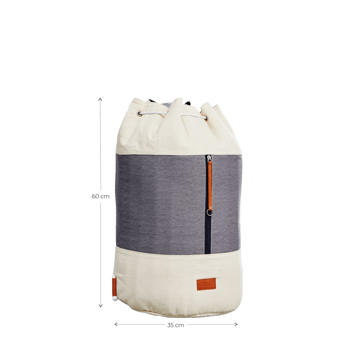Sac de rangement gris et blanc 35x60cm Roadie - Karup Design - The Cool Republic