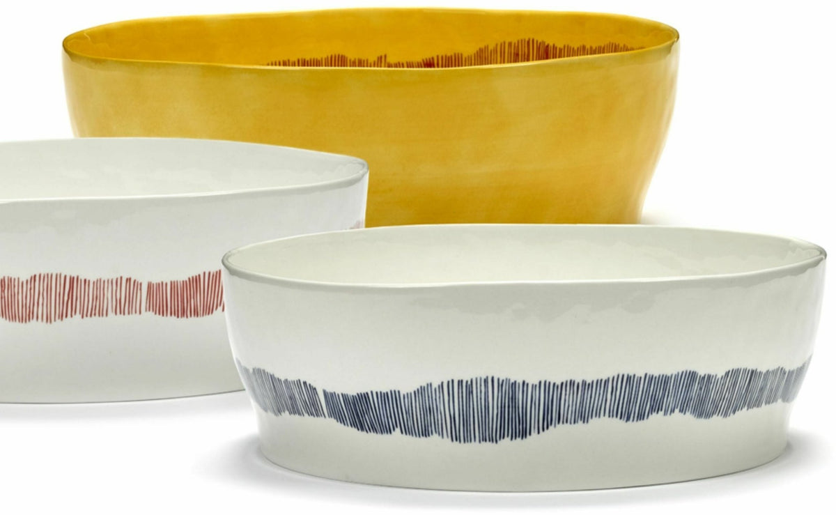 Saladier blanc 27,5 x 9,5 cm Stripes Feast - Serax - The Cool Republic