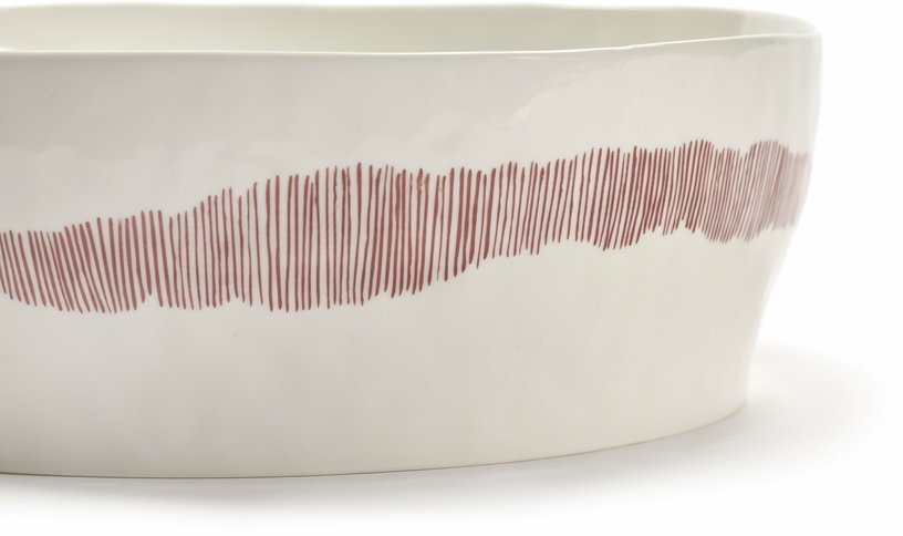 Saladier blanc avec motif rouge Feast - Serax - The Cool Republic