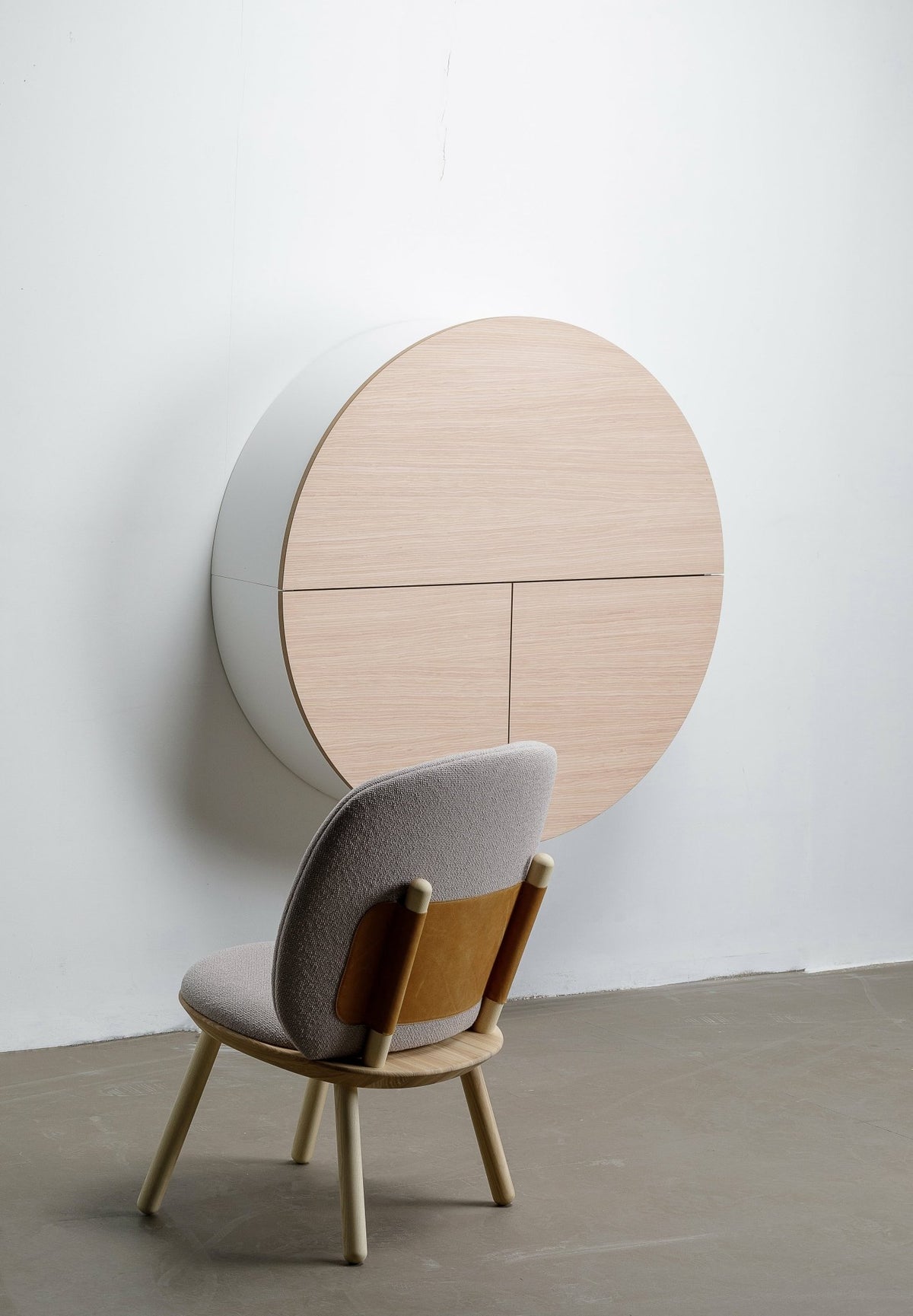 Wall mounted secretary in light cherry veneer Pill - Emko - The Cool Republic