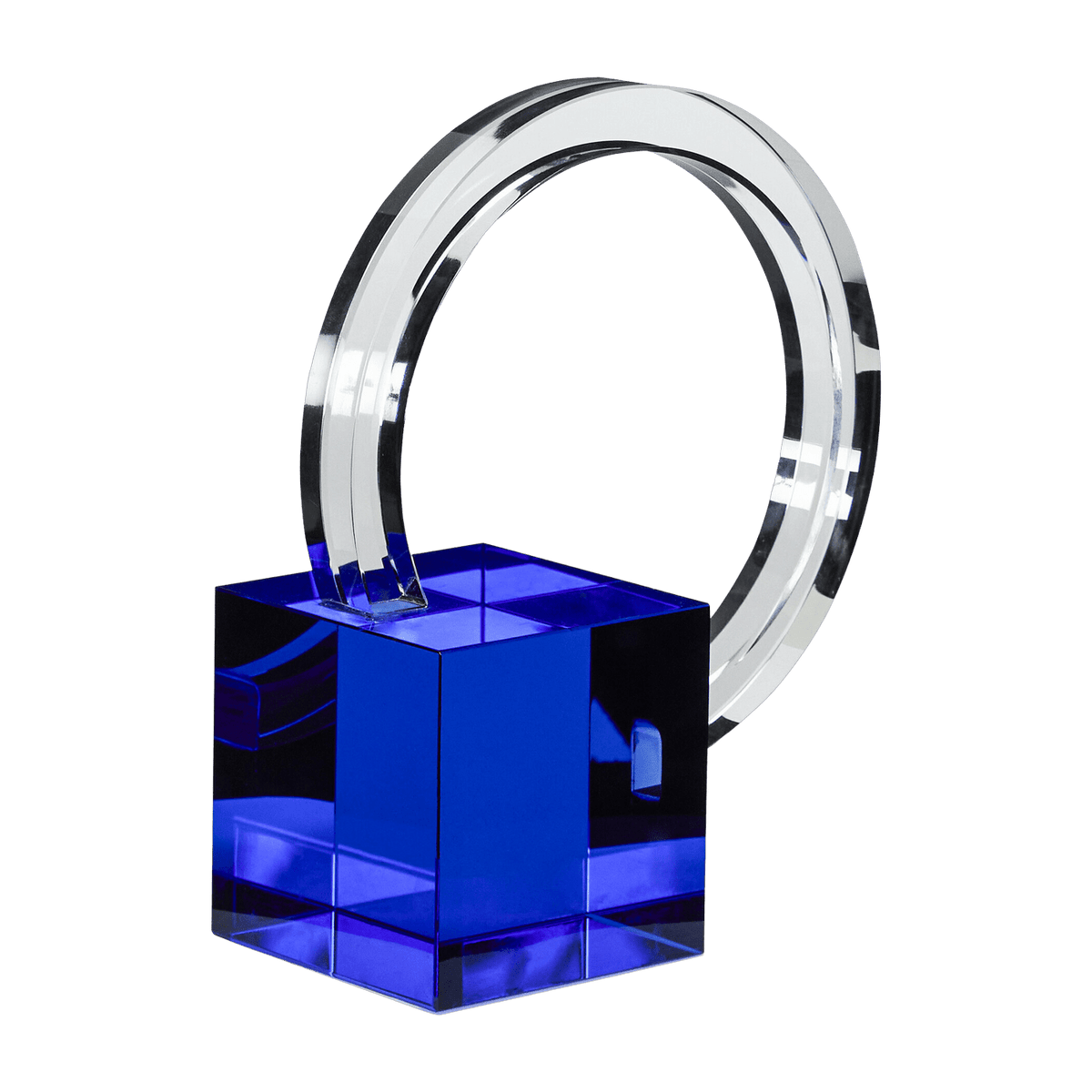 Serre-livres en cristal bleu Sculpt - Hübsch - The Cool Republic