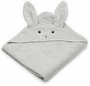 Serviette de bain à capuche pour enfants lapin gris Augusta - Liewood - The Cool Republic