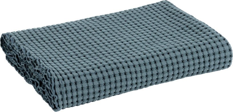Serviette de bain L grand gaufrage bleu orage 100 x 150 cm - The Cool Republic - The Cool Republic
